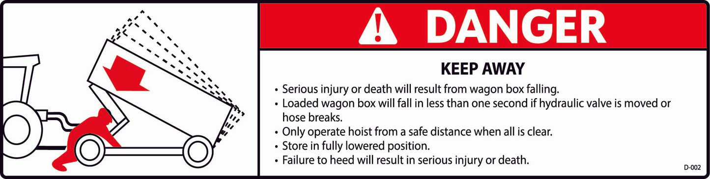 D-002 DANGER Keep Away Wagon Box