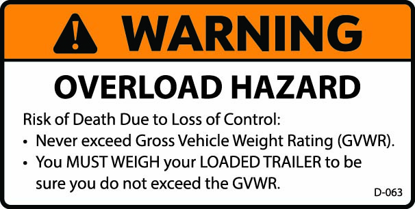 D-063 WARNING Overload Hazard