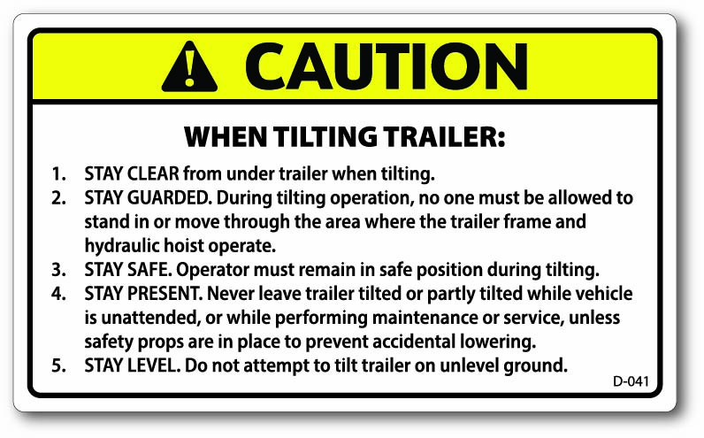 D-041 Caution When Tilting