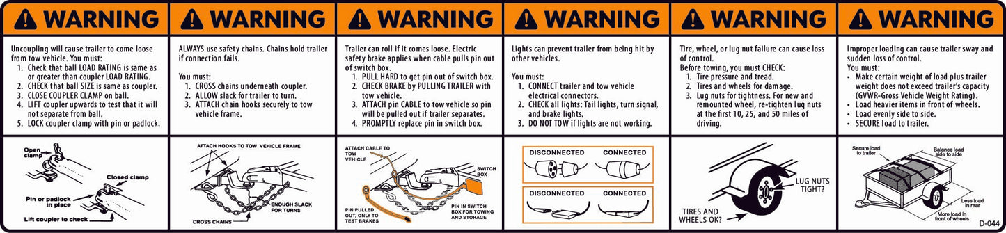 D-044 WARNING 6-in-1 Warning