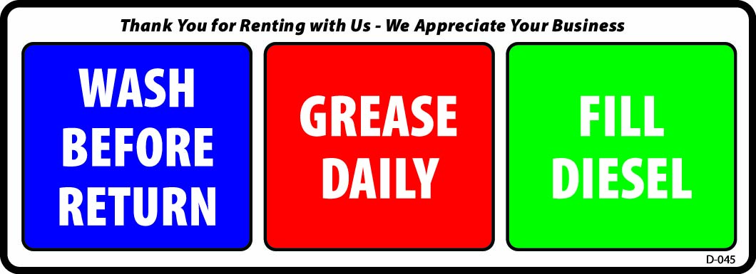 D-045 Rental Unit (Wash/Grease/Fill Reminder)