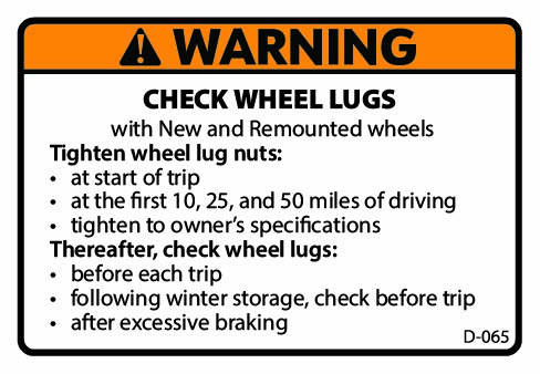 D-065 Warning: Check Lugs