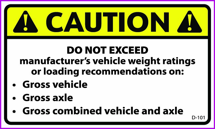 D-101 Caution: Weight Rate