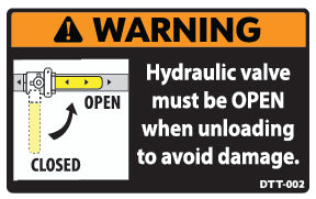 DTT-002 Tilt Trailer Hydraulic Valve OPEN