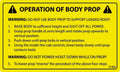 D-005 WARNING Op of Body Prop