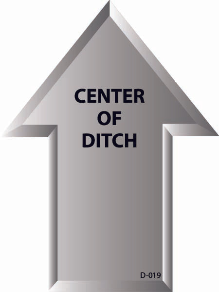 D-019 Center of Ditch Arrow (Horizontal Text)