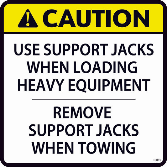 D-033 CAUTION Use Support Jacks
