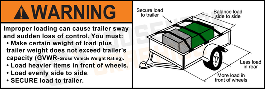 D-117-O Warning: Proper Loading Instructions – Open Trailer