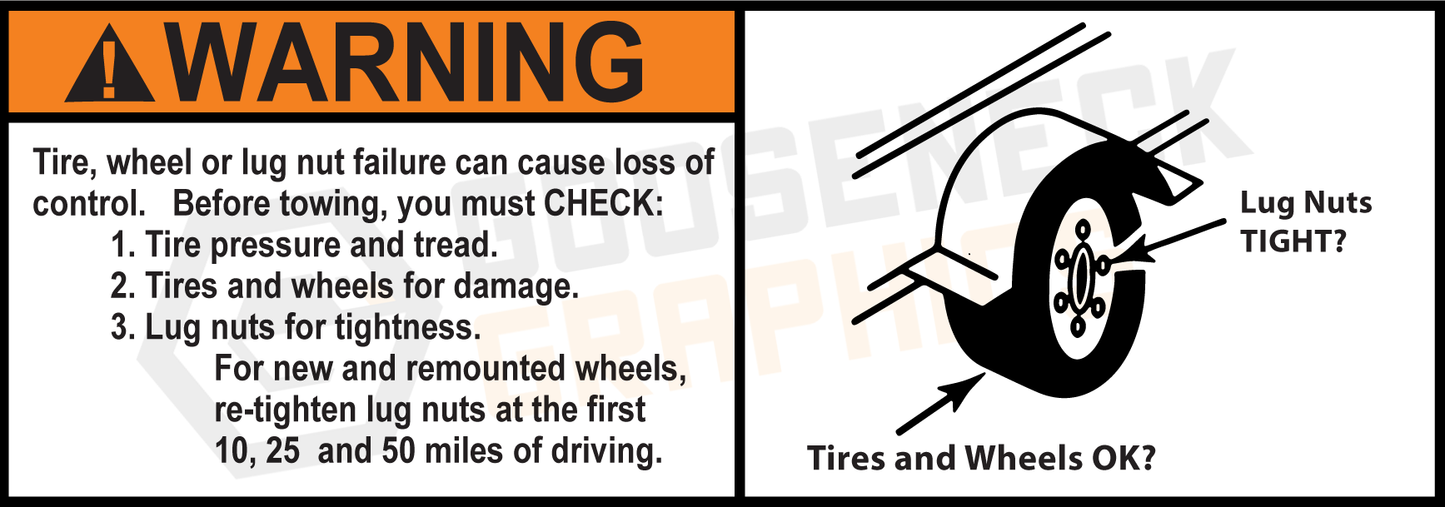 D-119 Warning: Tire, Wheel, or Lug Nut Failure