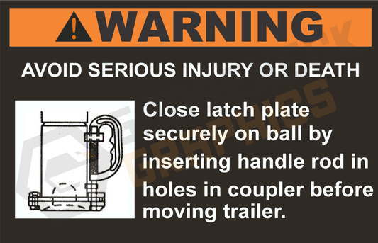 D-135 Warning: Close Latch Plate