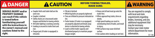 D-136 DANGER CAUTION WARNING