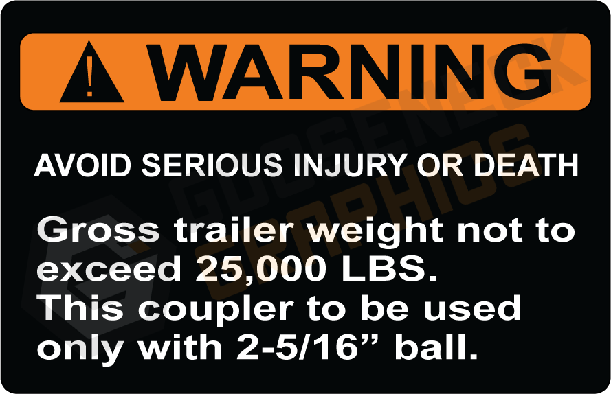D-142 Warning: Gross Trailer Weight