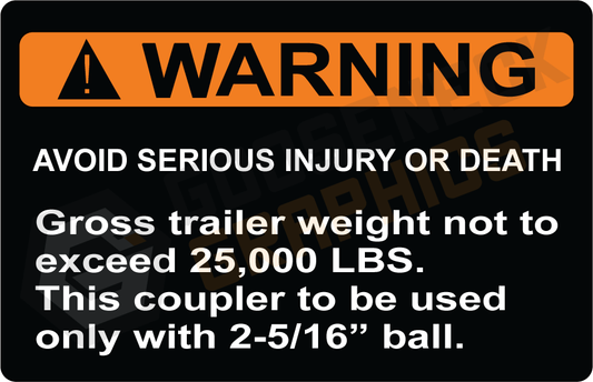 D-142 Warning: Gross Trailer Weight