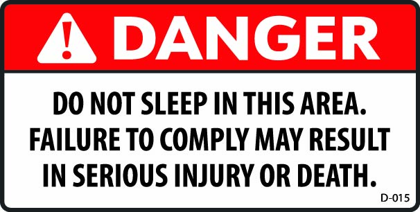 D-015 DANGER Do Not Step in This Area