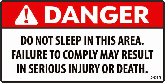 D-015 DANGER Do Not Step in This Area