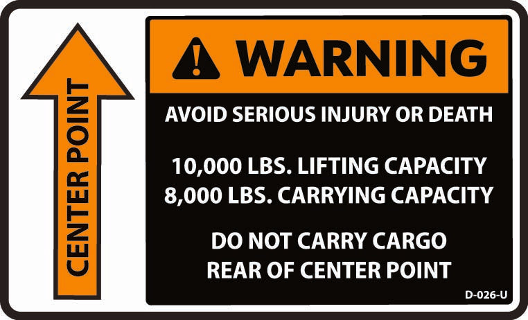 D-026-U WARNING Center Point UP