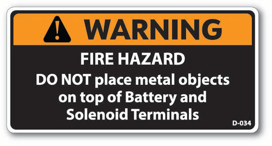 D-034 WARNING Fire Hazard