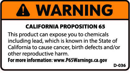 D-036 Warning: California Proposition 65