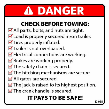 D-038 Tow Checklist