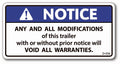 D-056 NOTICE Mods Void Warranties