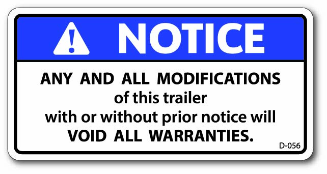 D-056 NOTICE Mods Void Warranties