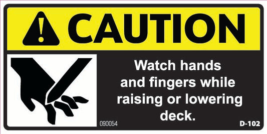 D-102 Caution: Watch Hands and Fingers