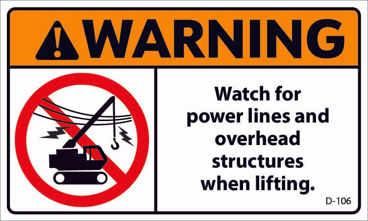 D-106 Warning: Watch for Power Lines