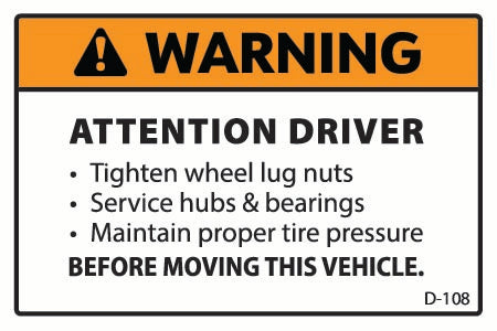 D-108 Warning: Operators Responsibility